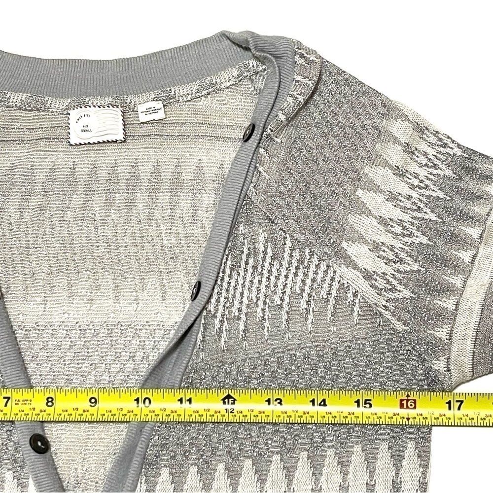 Anthropologie Postmark Woman WOOL Grey Button Down Cardigan Sweater Size S - Picture 11 of 13